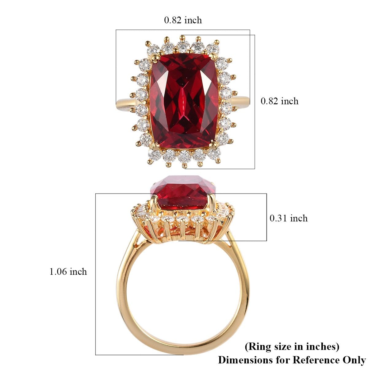 Lab Created Padparadscha Sapphire and Moissanite Sunburst Ring in Vermeil Yellow Gold Over Sterling Silver 11.60 ctw image number 5