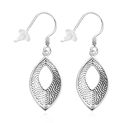 Sterling Silver Openwork Fish Hook Earrings 4.35 Grams