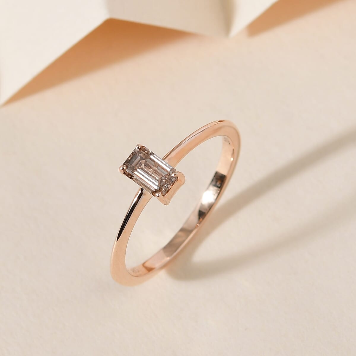 LUXORO 10K Rose Gold I3 Natural Champagne Diamond Solitaire Ring 0.50 ctw image number 1