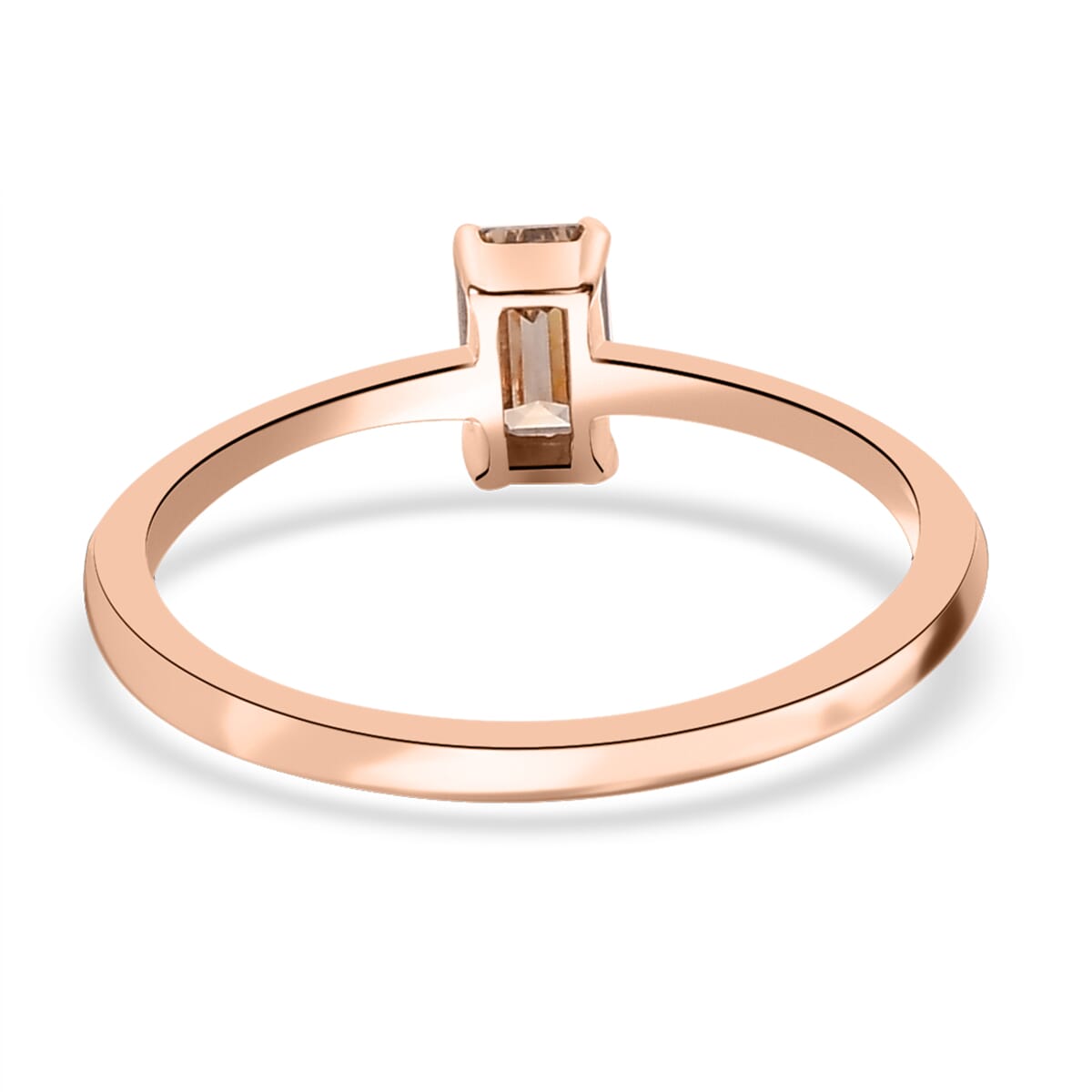 LUXORO 10K Rose Gold I3 Natural Champagne Diamond Solitaire Ring 0.50 ctw image number 4