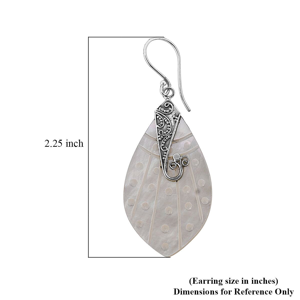 Mother Of Pearl Drop Earrings in Sterling Silver