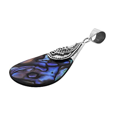 Abalone Shell Drop Pendant in Sterling Silver