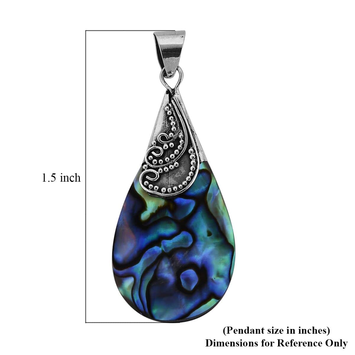 Abalone Shell Drop Pendant in Sterling Silver image number 5