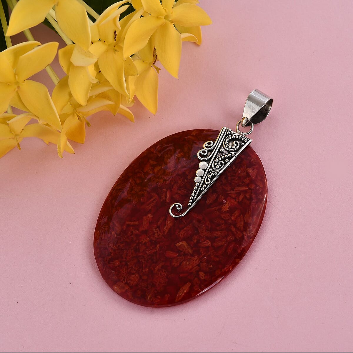 Sponge Coral Pendant in Sterling Silver image number 1
