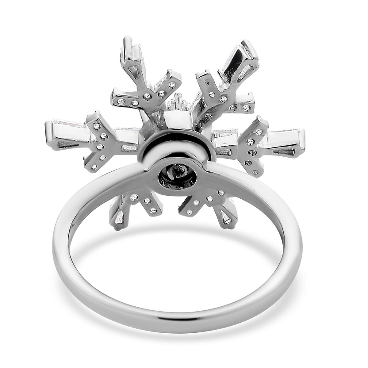 Simulated Diamond Spinner Ring in Silvertone (Size 10.0) 1.25 ctw image number 4