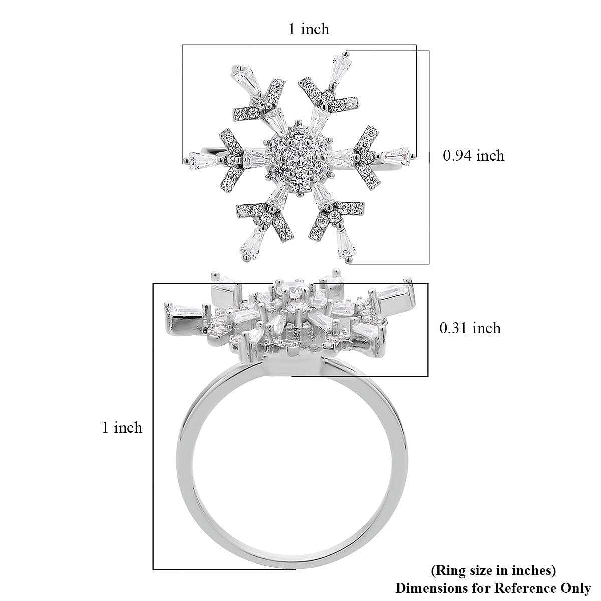 Simulated Diamond Spinner Ring in Silvertone (Size 7.75) 1.25 ctw image number 5