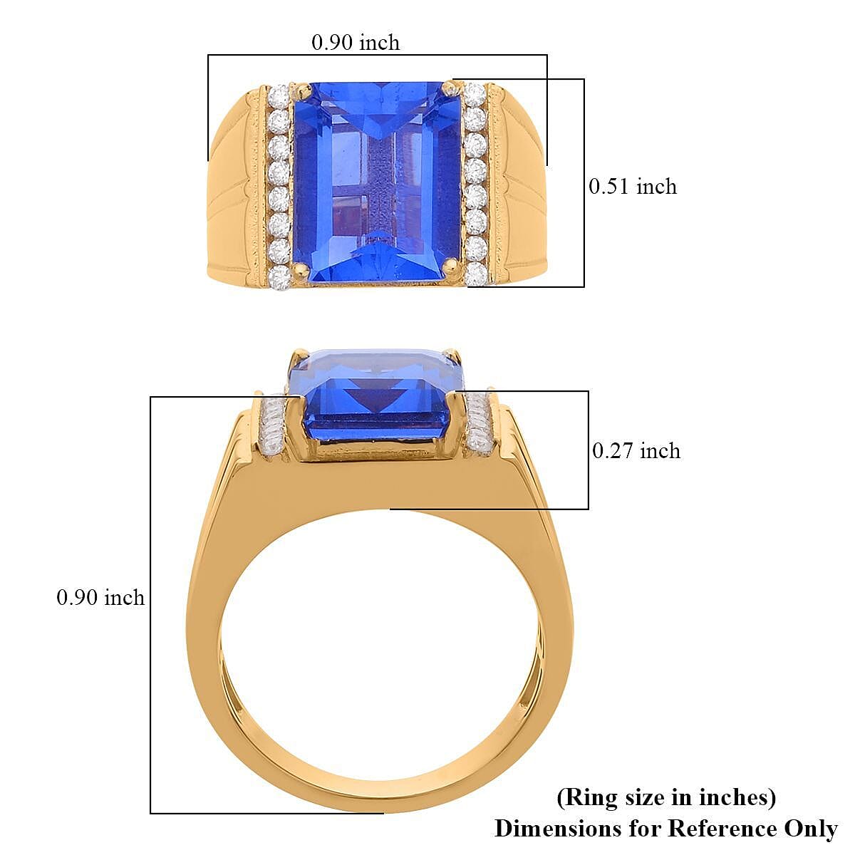 Color Change Fluorite (IR), Moissanite Men's Ring in Vermeil YG Over Sterling Silver (Size 10.0) (7.35 g) 7.40 ctw image number 5