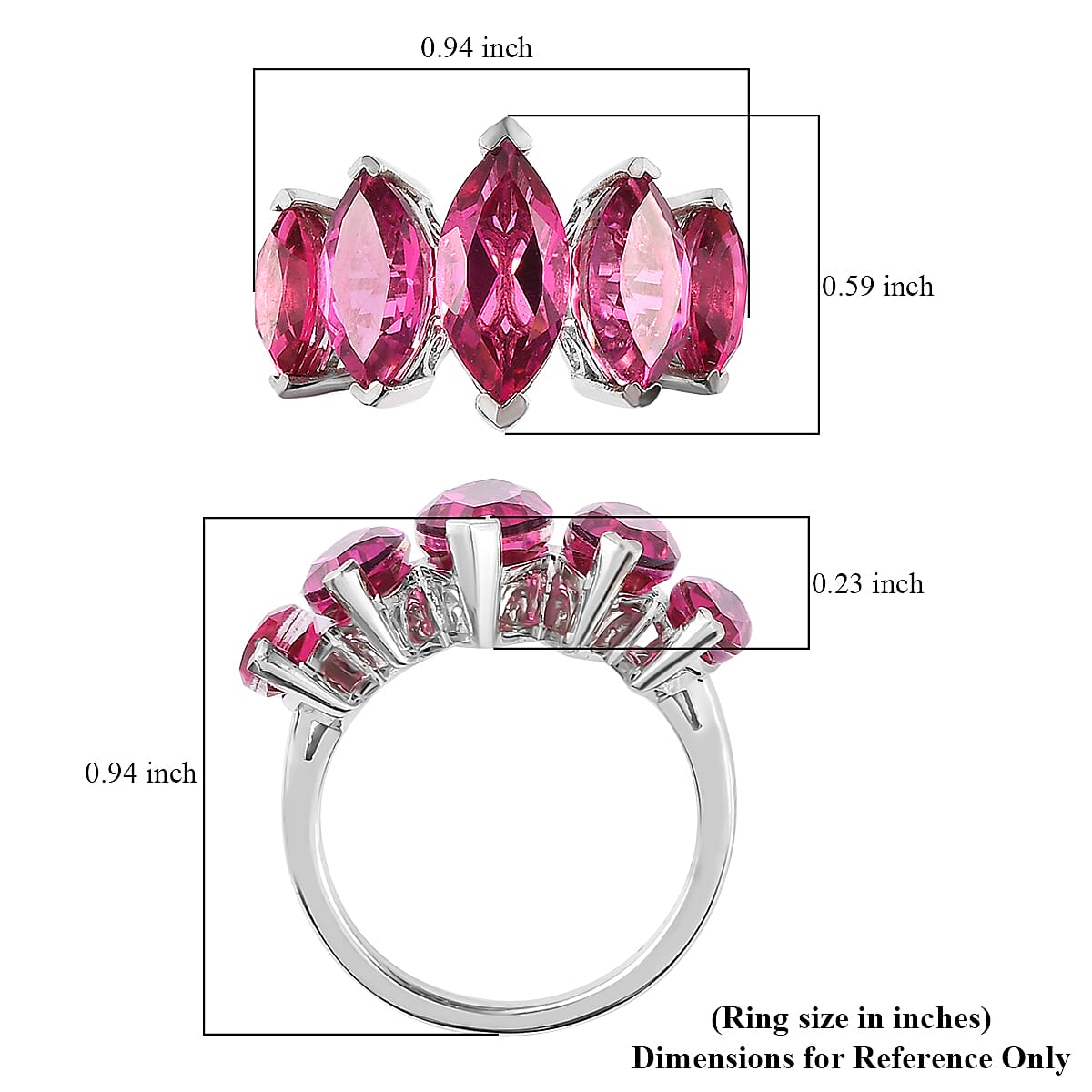 Radiant Orchid Quartz 5 Stone Ring in Platinum Over Sterling Silver 6.00 ctw image number 5