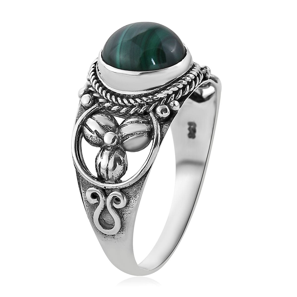 BALI LEGACY African Malachite Ring in Sterling Silver (Size 10.0) 3.40 ctw image number 3