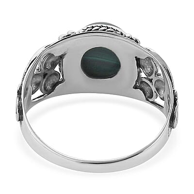 Bali Legacy African Malachite Ring in Sterling Silver (Size 10.0) 3.40 ctw
