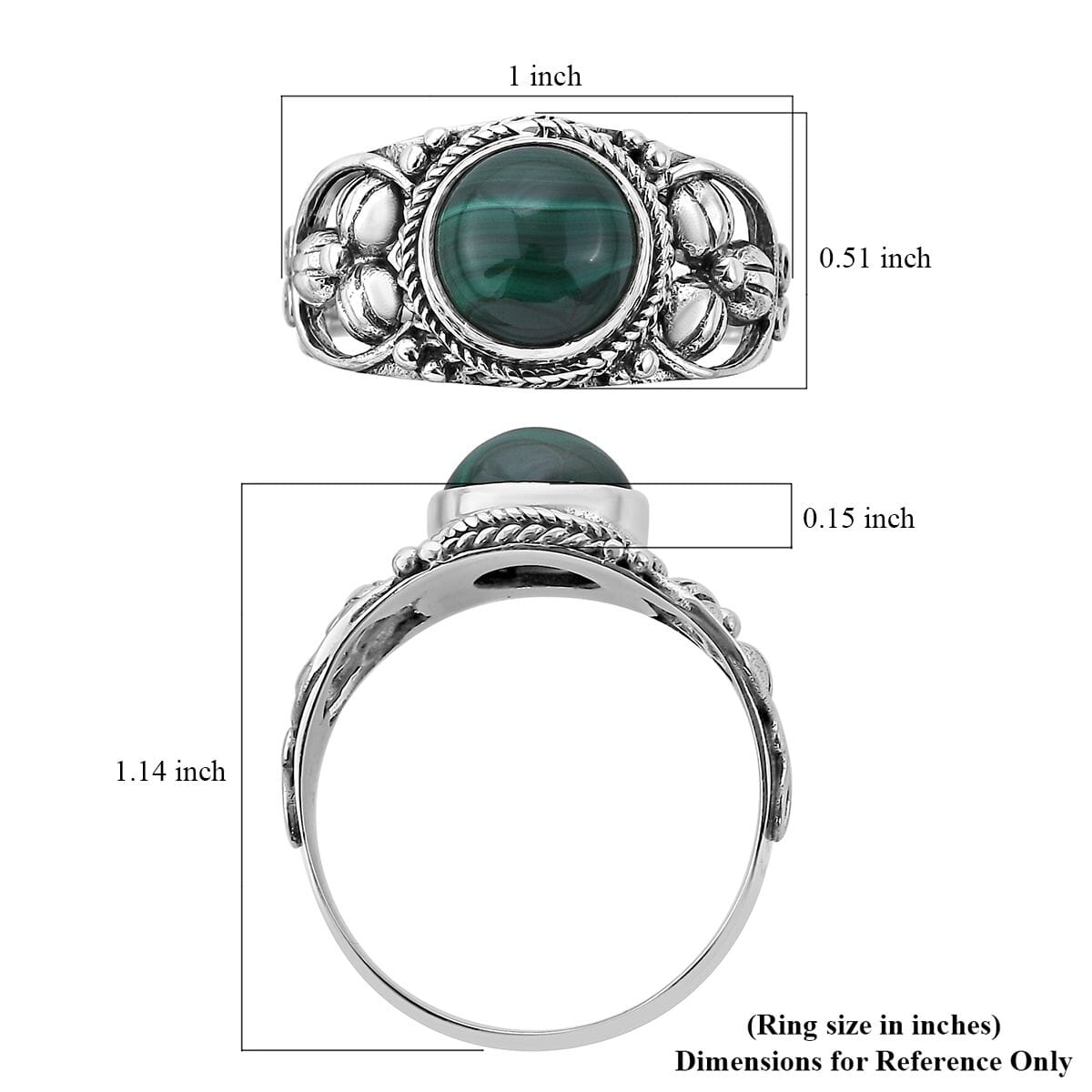 BALI LEGACY African Malachite Ring in Sterling Silver (Size 10.0) 3.40 ctw image number 5