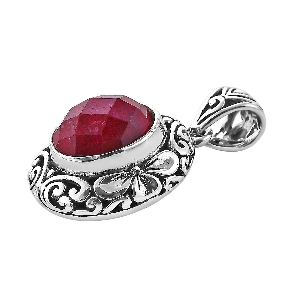 Bali Legacy Enhanced Ruby (D) Pendant in Sterling Silver 6.00 ctw image number 3