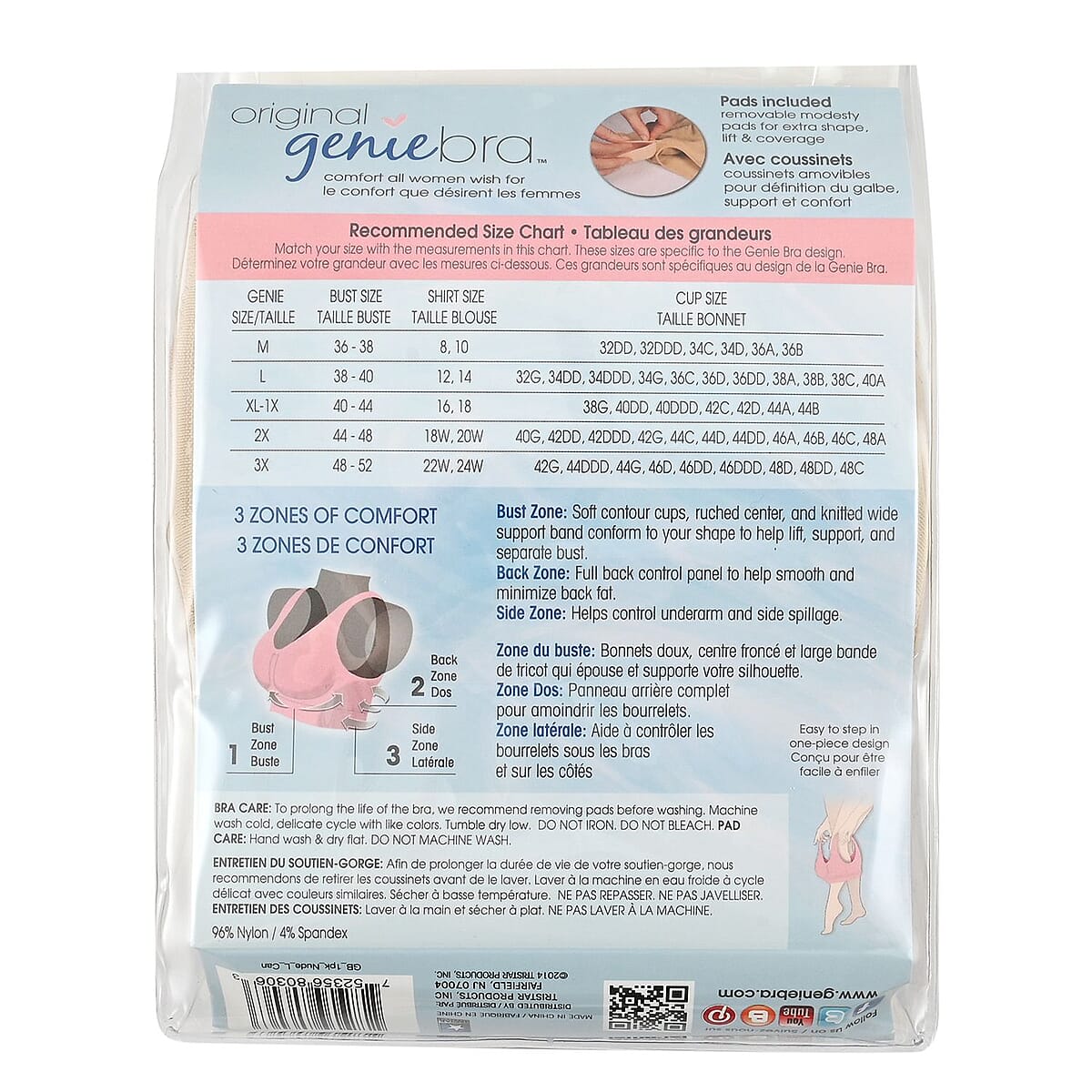 Genie Bra with Straps - Black (1X) image number 4