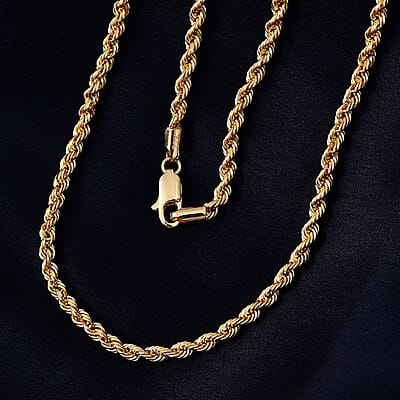 22K Yellow Rope Chain Necklace 20 Inches 7.60 Grams