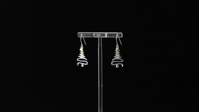 14K YG and Rhodium Over Sterling Silver Earrings 2.90 Grams