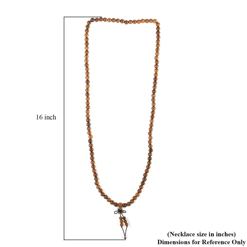 Natural Brown 108 Beaded Feng Shui Stretch Bracelet 