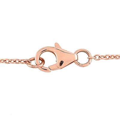 NY Closeout Natural Champagne Diamond Open Circle Bracelet in Vermeil Rose Gold Over Sterling Silver (7.50 In) 7.20 Grams 1.50 ctw