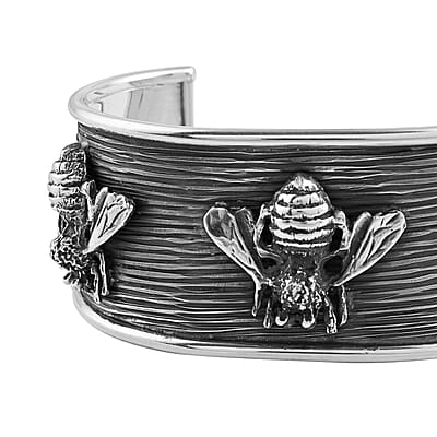 Cheryl Exclusive Pick Majul & Co. One Of A Kind Sterling Silver Disc Cuff Bracelet (8.00 In) Hand-Made in Mexico 99 Grams