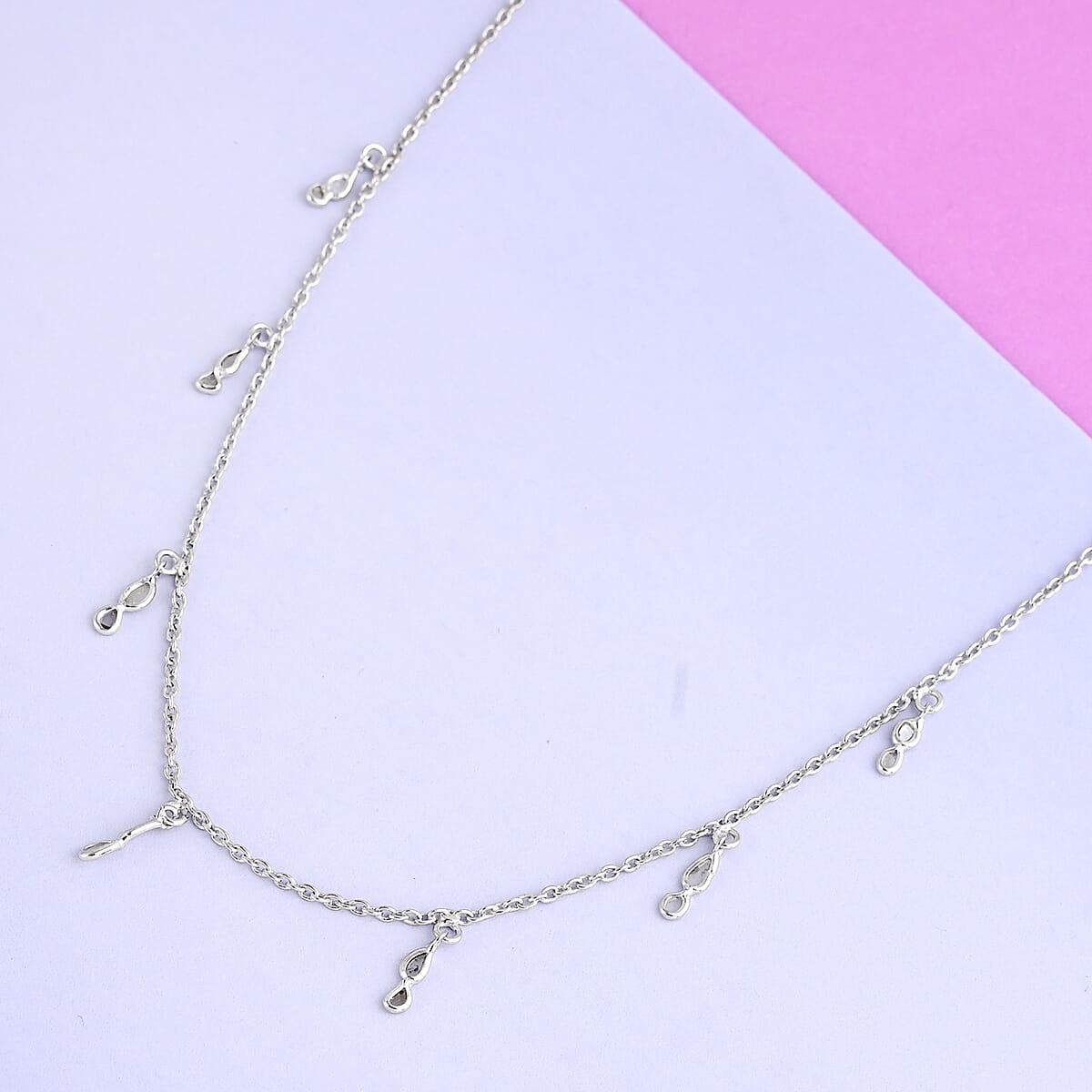 Polki Diamond Necklace 18 inInches in Platinum Over Sterling Silver 0.30 ctw image number 1