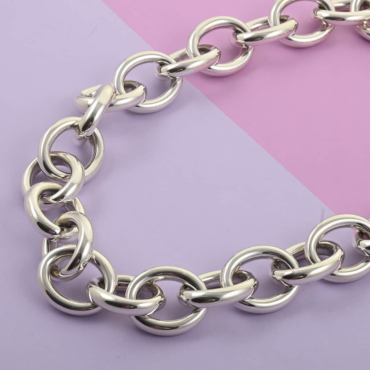 Majul & Co. One Of A Kind Sterling Silver Tubular Link Necklace 24 Inches Hand-Made in Mexico 113 Grams image number 1