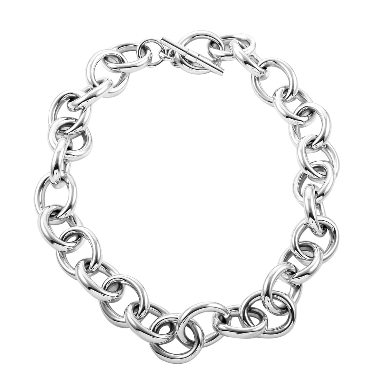 Majul & Co. One Of A Kind Sterling Silver Tubular Link Necklace 24 Inches Hand-Made in Mexico 113 Grams image number 2