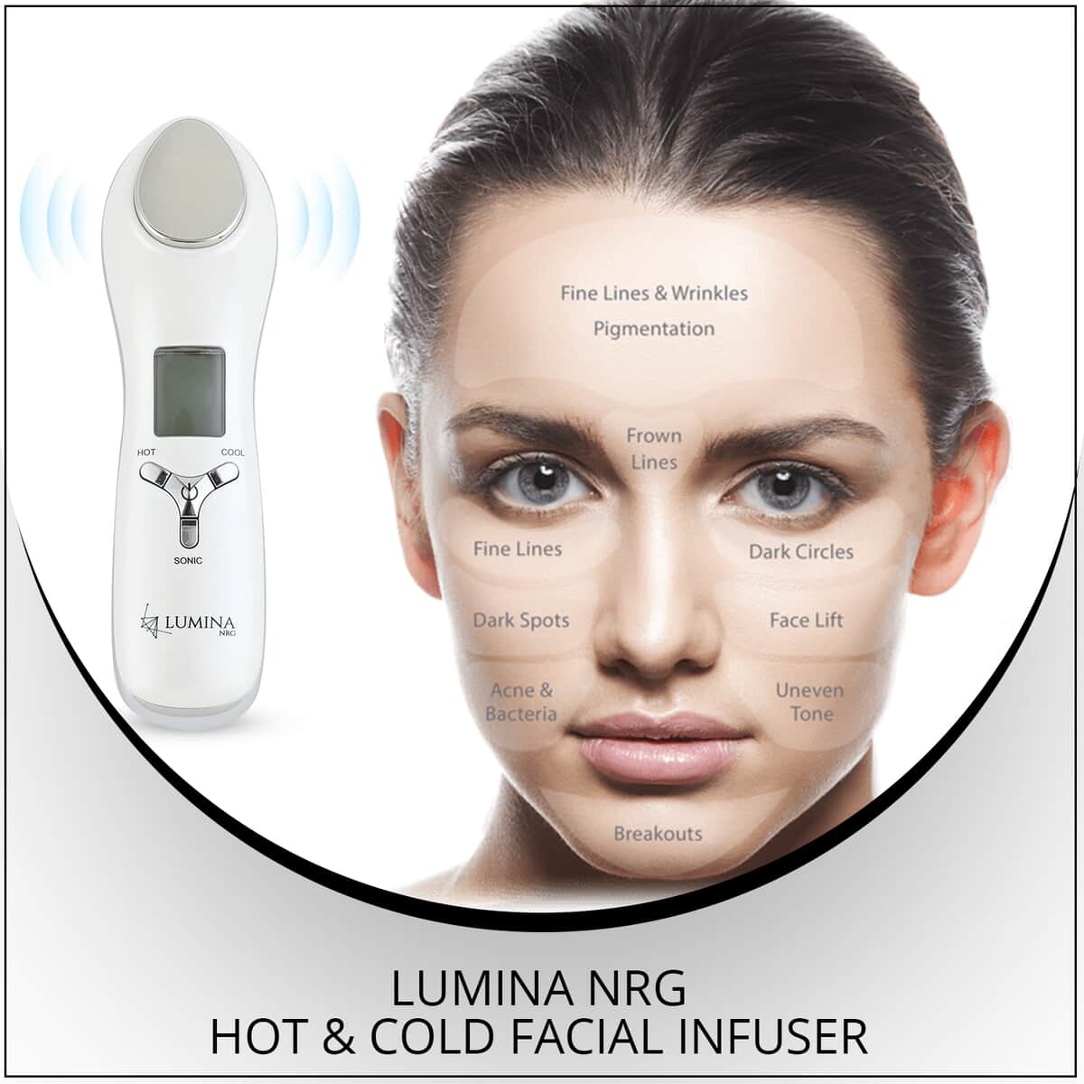 Lumina NRG Hot and Cold Facial Infuser - Dual Sonic For Face and Eyes , Facial Toning Device , Eye Device , Sonic Device , Facial Machine image number 1