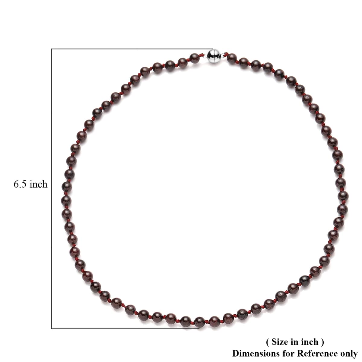 Mozambique Garnet Beaded Hand Knotted Necklace 18 Inches in Silvertone 122.50 ctw image number 4