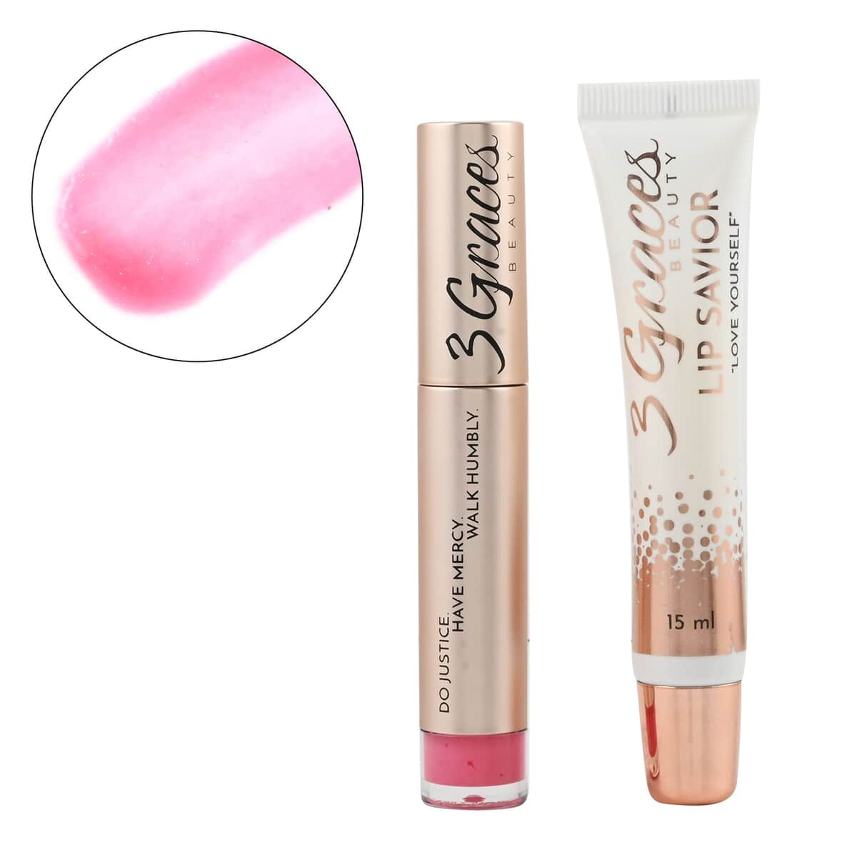 3 Graces Lip Savior & Pink Lip Gloss Duo Set image number 0