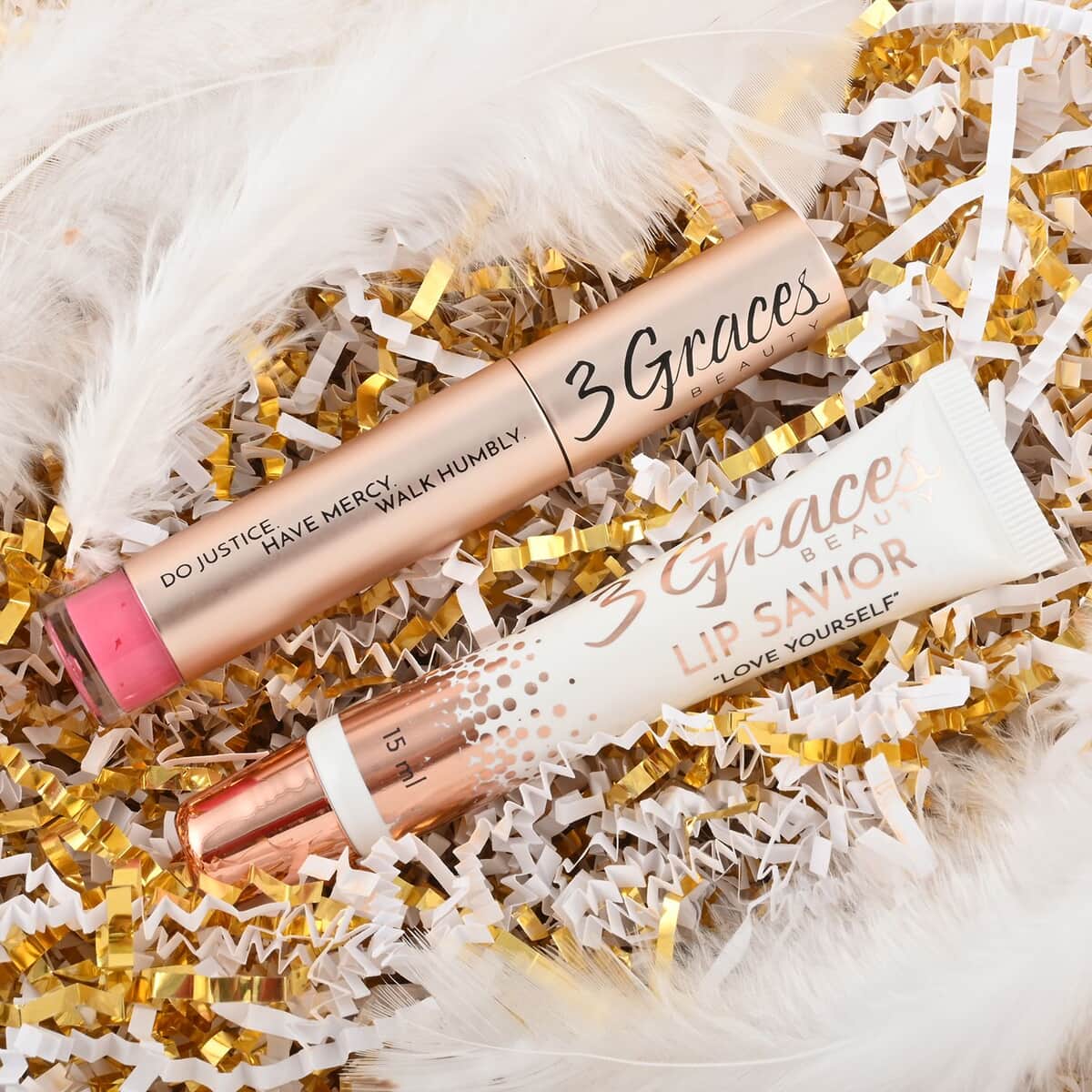 3 Graces Lip Savior & Pink Lip Gloss Duo Set image number 1
