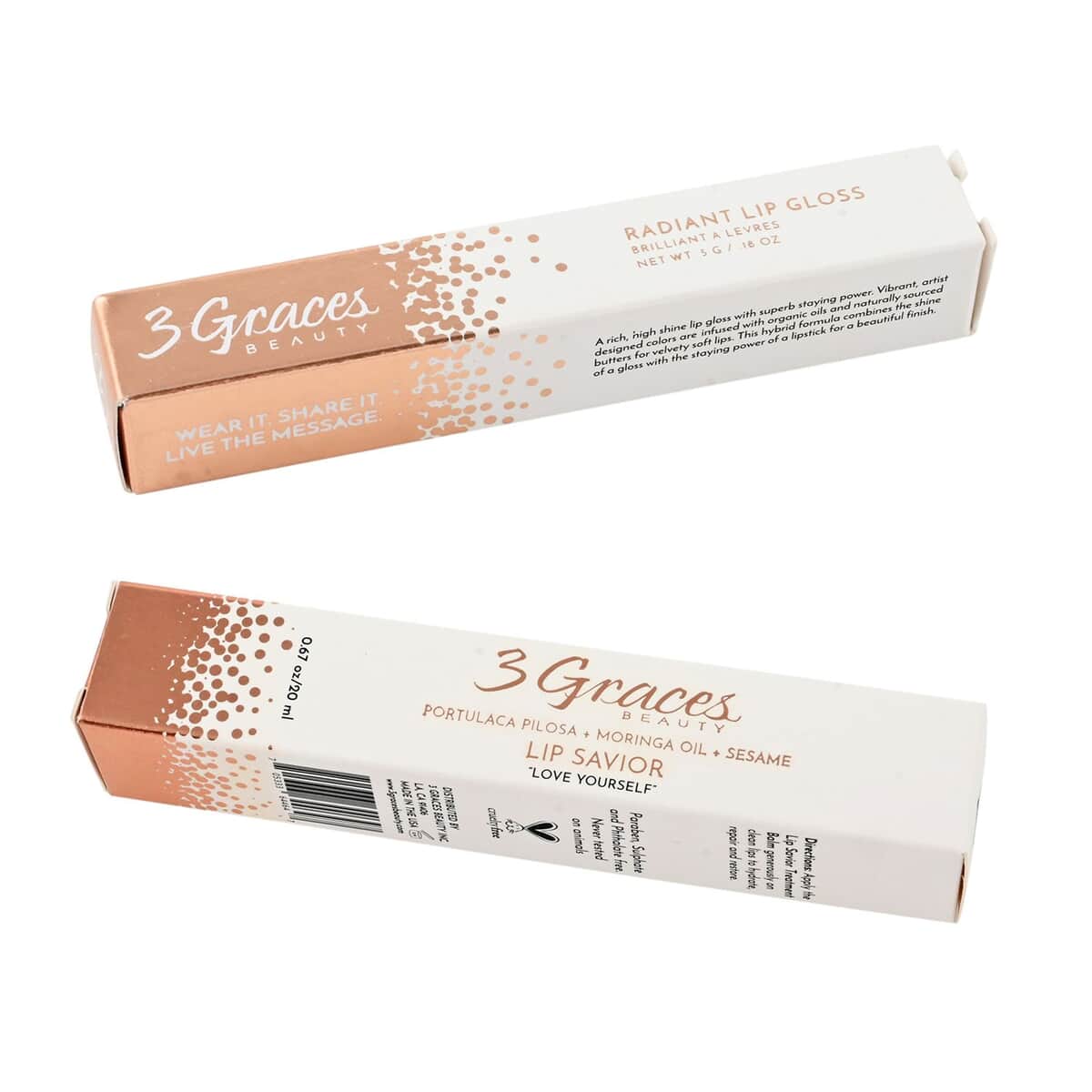 3 Graces Lip Savior & Pink Lip Gloss Duo Set image number 6