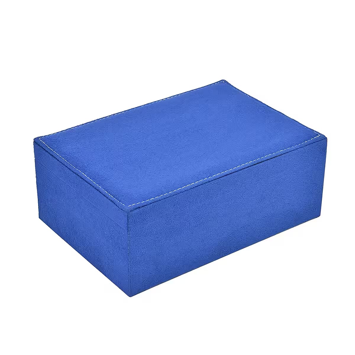 Blue Velvet 2 Tier Jewelry Box with Lock and Key image number 7
