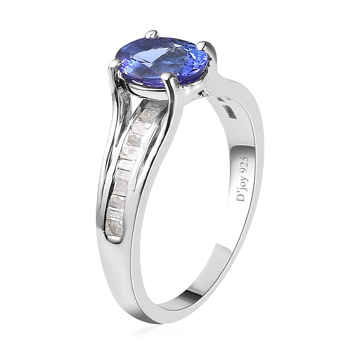 Premium Tanzanite and Diamond Ring in Platinum Over Sterling Silver (Size 7.0) 1.40 ctw image number 3