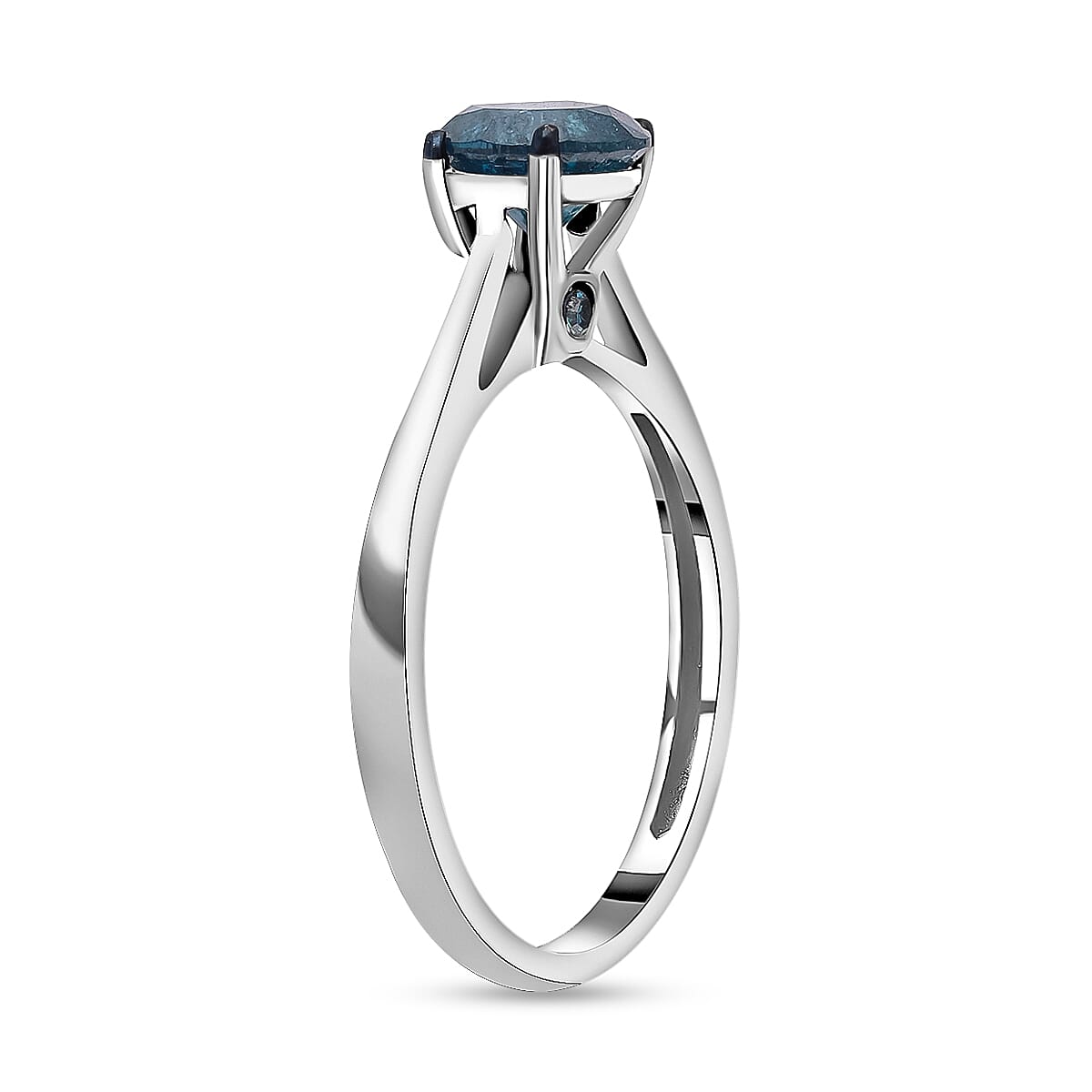 Luxoro SGL Certified Blue Diamond Solitaire Ring, 10K White Gold Ring, Diamond Ring, Gold Solitaire Ring, Promise Ring, Gold Gift For Her 1.00 ctw image number 3