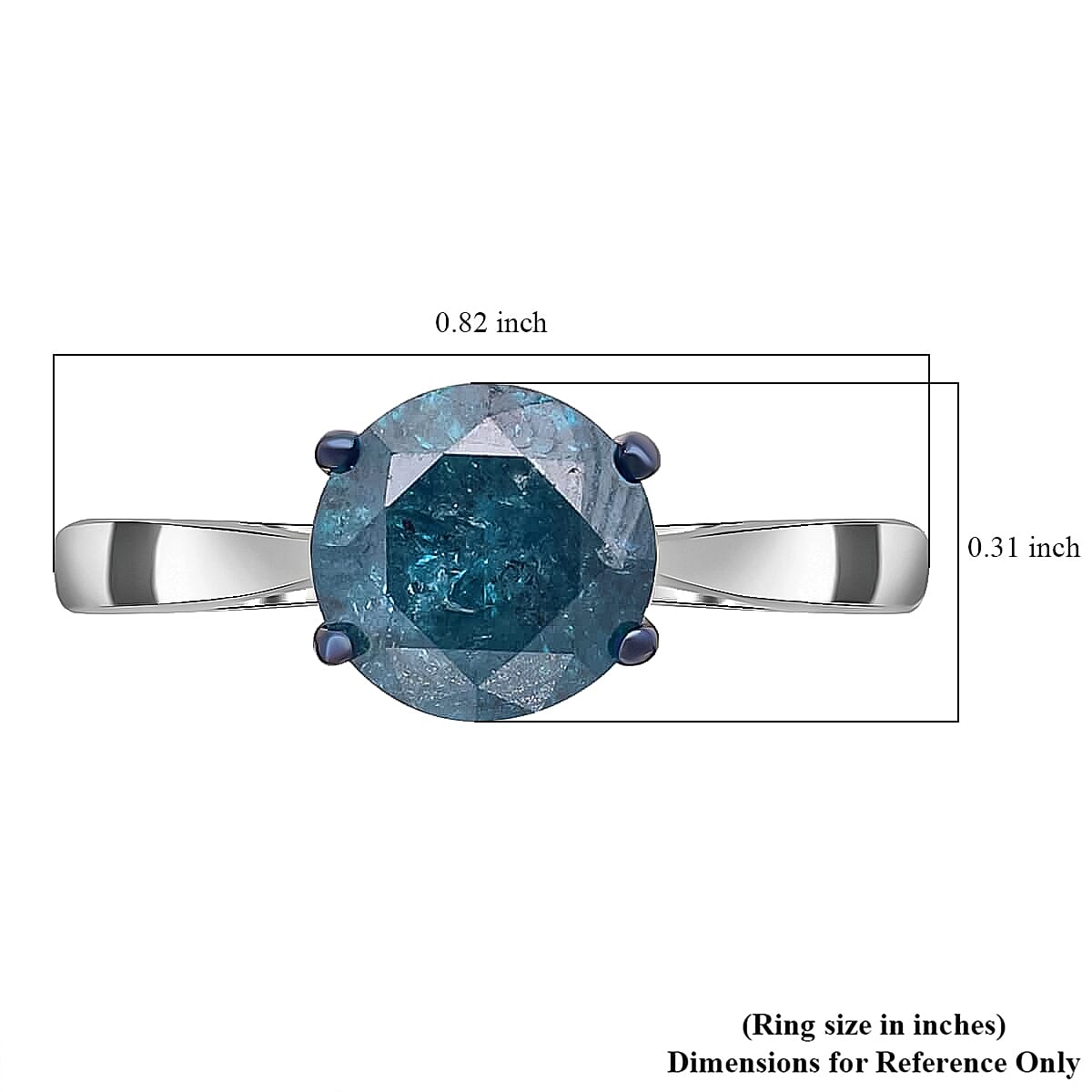Luxoro SGL Certified Blue Diamond Solitaire Ring, 10K White Gold Ring, Diamond Ring, Gold Solitaire Ring, Promise Ring, Gold Gift For Her 1.00 ctw image number 5