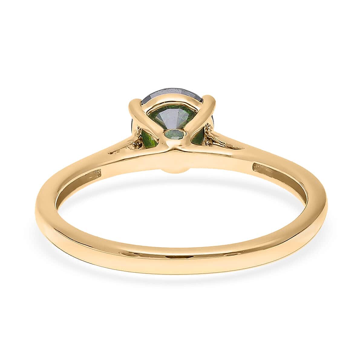 Luxoro SGL Certified Green Diamond Solitaire Ring, 10K Yellow Gold Ring, Diamond Ring, Gold Solitaire Ring, Promise Ring, Gold Gift For Her 1.00 ctw image number 4