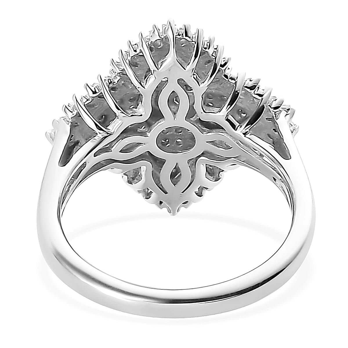 Diamond Ring in Platinum Over Sterling Silver (Size 10.0) 1.00 ctw