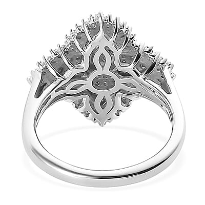 Diamond Ring in Platinum Over Sterling Silver (Size 10.0) 1.00 ctw
