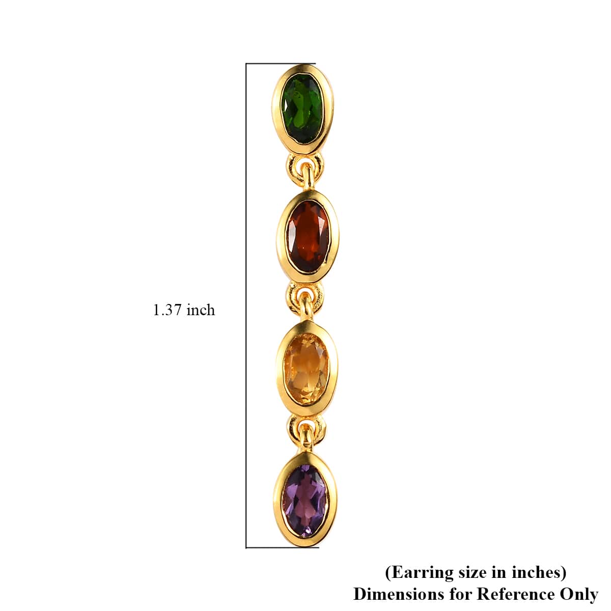 Multi Gemstone Dangle Earrings in Vermeil Yellow Gold Over Sterling Silver 1.85 ctw image number 4