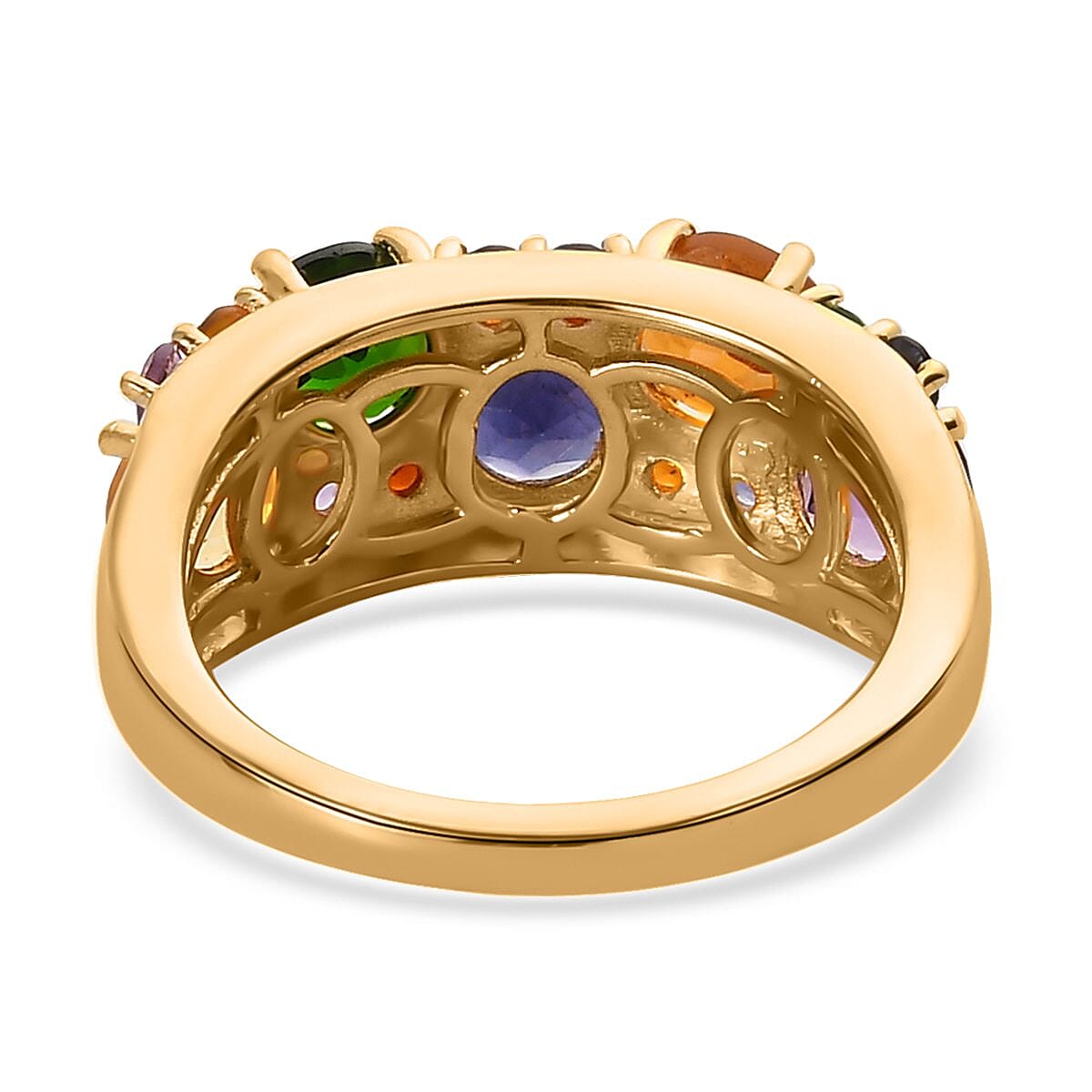 Multi Gemstone Cluster Ring in Vermeil Yellow Gold Over Sterling Silver (Size 9.0) 2.65 ctw image number 4