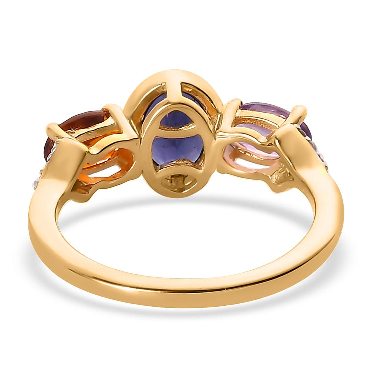 Catalina Iolite and Multi Gemstone Ring in Vermeil Yellow Gold Over Sterling Silver (Size 8.0) 1.50 ctw image number 4