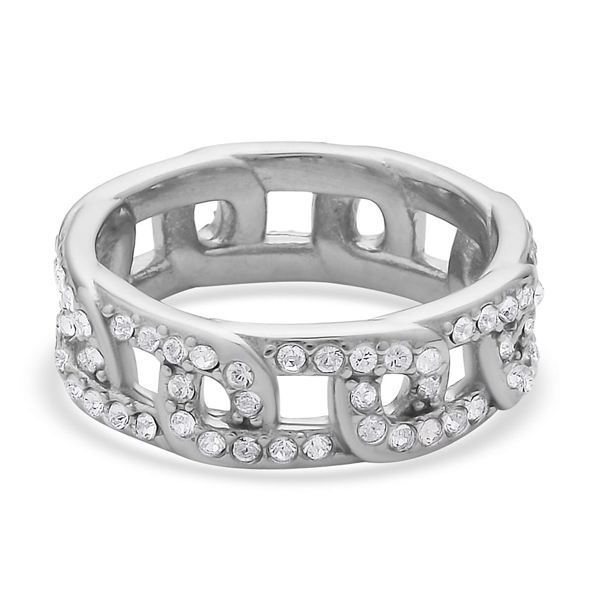 Austrian Crystal Ring in Stainless Steel (Size 10.0) | Tarnish-Free, Waterproof, Sweat Proof Jewelry image number 4