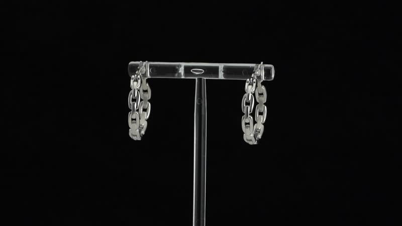 Link Style Hoop Earrings in Stainless Steel