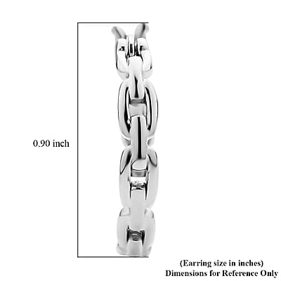 Paper Clip Chain Hoop Earrings in Stainless Steel | Tarnish-Free, Waterproof, Sweat Proof Jewelry