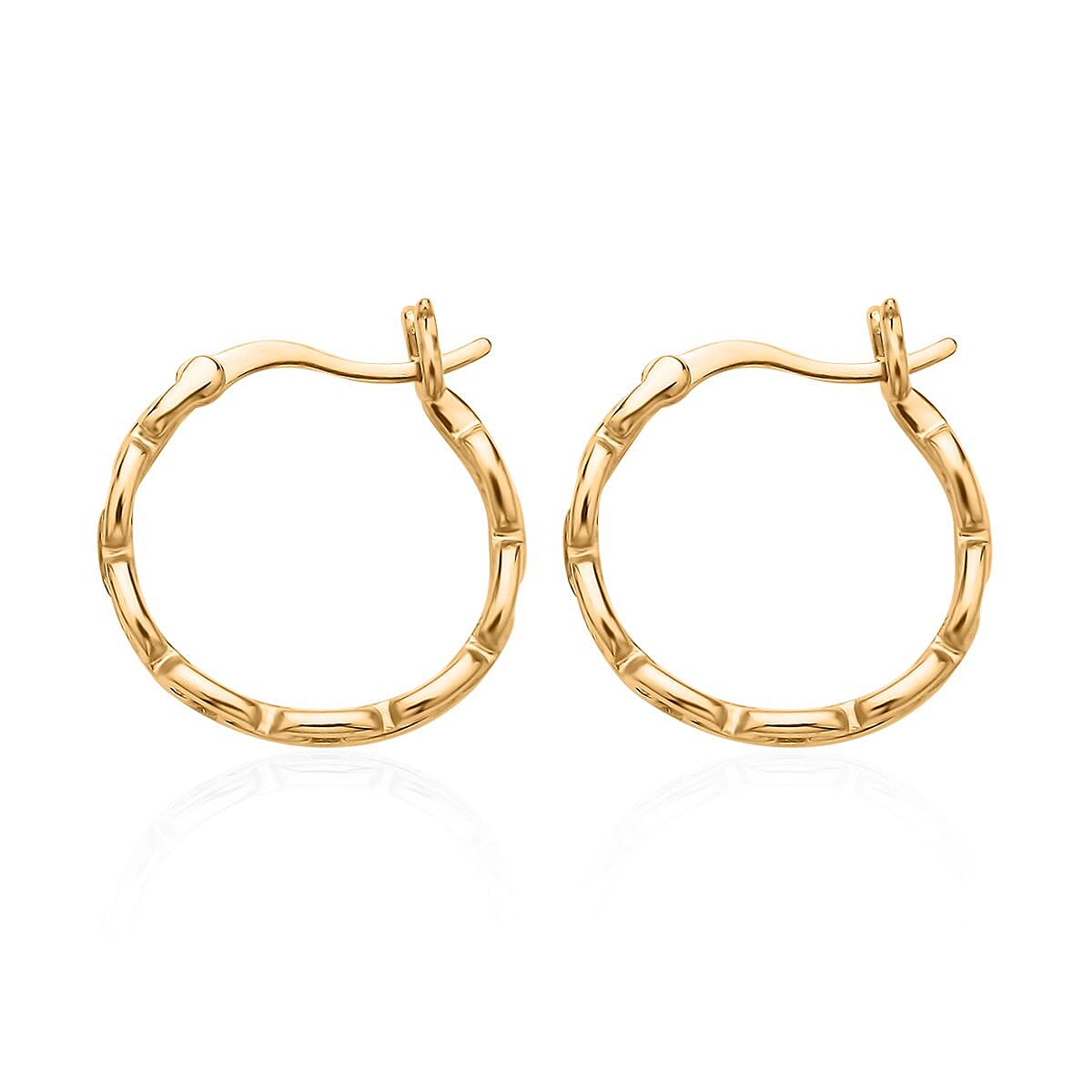 Paper Clip Chain Hoop Earrings in ION Plated YG Stainless Steel , Tarnish-Free, Waterproof, Sweat Proof Jewelry image number 3