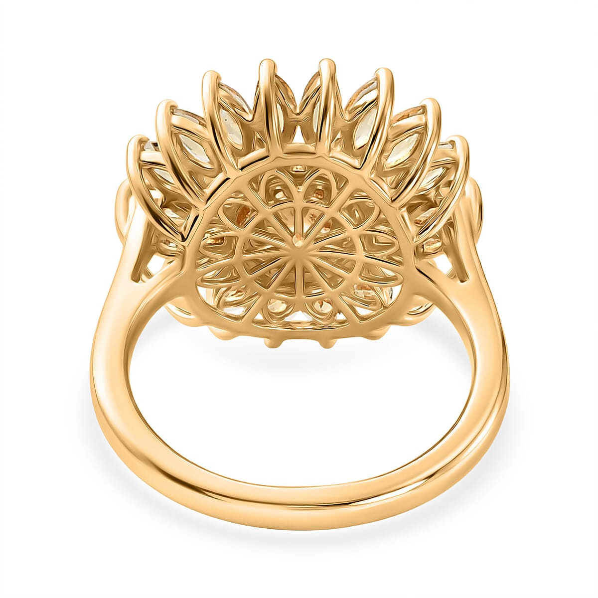 Premium Brazilian Citrine and Orange Sapphire 1.80 ctw Ring in 18K Vermeil Yellow Gold Over Sterling Silver (Size 6.0)