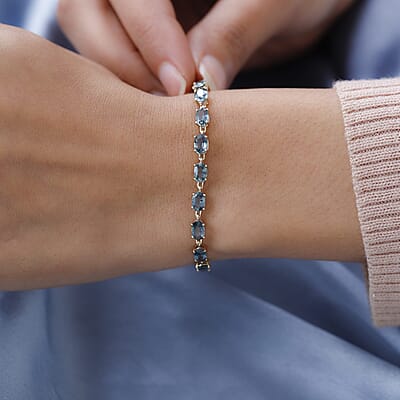 Luxoro 14K Yellow Gold AAA Parti Sapphire Tennis Bracelet (6.50 In) 11.00 ctw