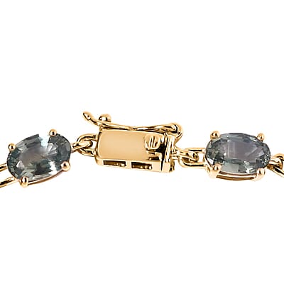 Luxoro 14K Yellow Gold AAA Parti Sapphire Tennis Bracelet (6.50 In) 11.00 ctw