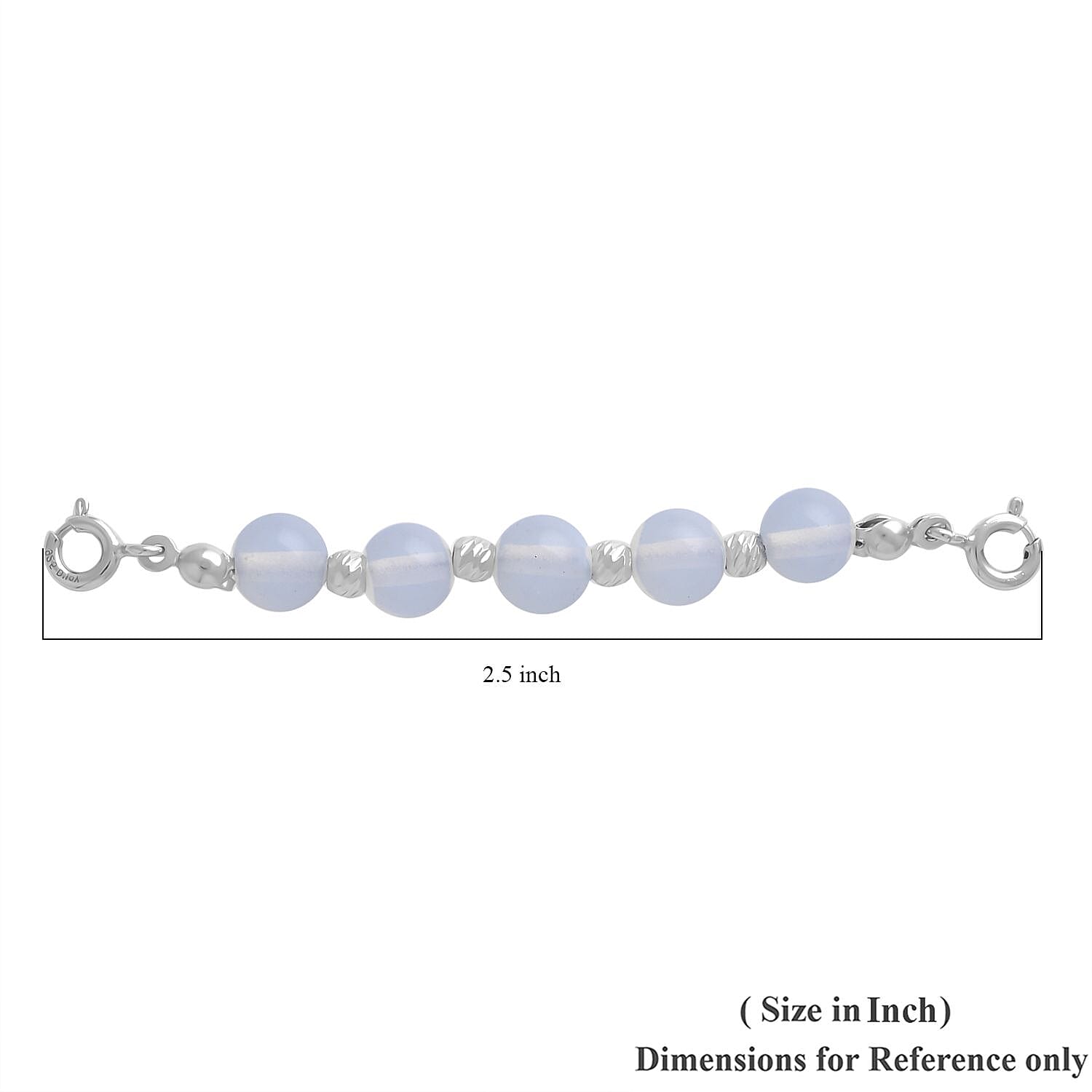 Opalite Multi-Function Beaded Chain with 2pcs 5mm Spring Lock in Rhodium Over Sterling Silver 35.00 ctw
