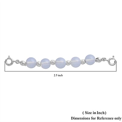 Opalite Multi-Function Beaded Chain with 2pcs 5mm Spring Lock in Rhodium Over Sterling Silver 35.00 ctw