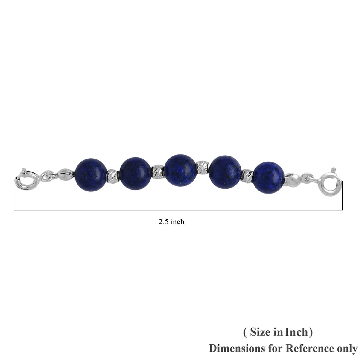 Lapis Lazuli Multi-Function Beaded Chain with 2pcs 5mm Spring Lock in Rhodium Over Sterling Silver 35.00 ctw image number 1